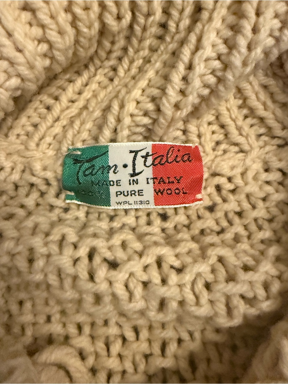 VIntage Italian Cream Pure Wool Women's Sweater